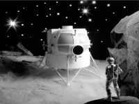 A 1963 conceptual model of the Apollo Lunar Excursion Module. 