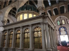The Shrine of John the Baptist at the Umayyad Mosque in Damascus, Syria, believed to house the head of the saint.