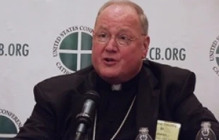 Cardinal Timothy M. Dolan of New York speaks during a press conference at the 2012 USCCB Fall General Assembly.   Michelle Bauman/CNA.