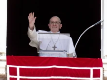Pope Francis speaks at the Angelus address on Sept. 11, 2022.