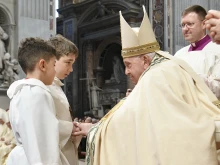 Pope Francis at the first Mass of the new year, urged the faithful to entrust 2024 to the Mother of God on Jan. 1, 2024.