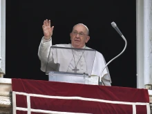 Pope Francis prays the Angelus on Jan. 7, 2024, and offers pilgrims gathered in St. Peter's Square a reflection on baptism.