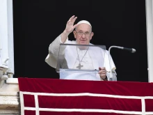 Pope Francis delivers the Angelus address on Jan. 22, 2023.