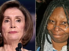 Nancy Pelosi (L) Whoopi Goldberg (R)