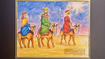 Grand prize-winning piece by Janielle Perez is on display at the Basilica of the National Shrine of the Immaculate Conception in Washington, D.C., until Jan. 11, 2026. Perez is a student at Resurrection Catholic School in the Archdiocese of Los Angeles.