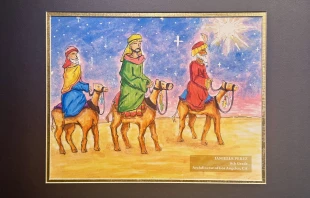 Grand prize-winning piece by Janielle Perez is on display at the Basilica of the National Shrine of the Immaculate Conception in Washington, D.C., until Jan. 11, 2026. Perez is a student at Resurrection Catholic School in the Archdiocese of Los Angeles. Credit: Tessa Gervasini/CNA