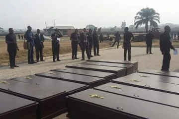 Coffins of Nigeria massacre victims