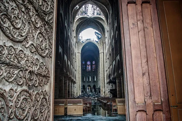 Debris inside Notre-Dame de Paris, April 16, 2019, a day after a fire that devastated the building in the centre of the French capital.?w=200&h=150