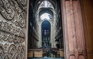 Debris inside Notre-Dame de Paris, April 16, 2019, a day after a fire that devastated the building in the centre of the French capital.   Christophe Petit Tesson/AFP/Getty Images.
