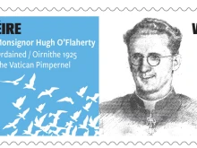 A new stamp issued by the Irish postal service honors Monsignor Hugh O’Flaherty, who saved 6,500 news in Rome during World War II.