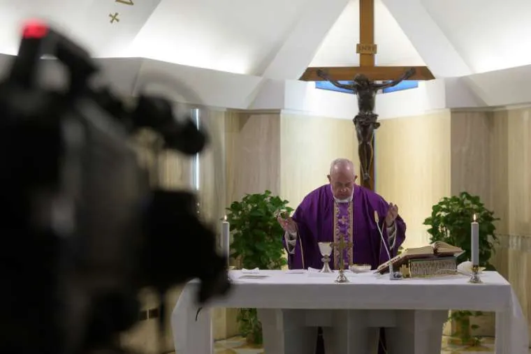 Pope Francis offers Mass in Casa Santa Marta on March 11, 2020. ?w=200&h=150