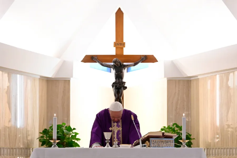 Pope Francis offers Mass in Casa Santa Marta on March 12, 2020. ?w=200&h=150