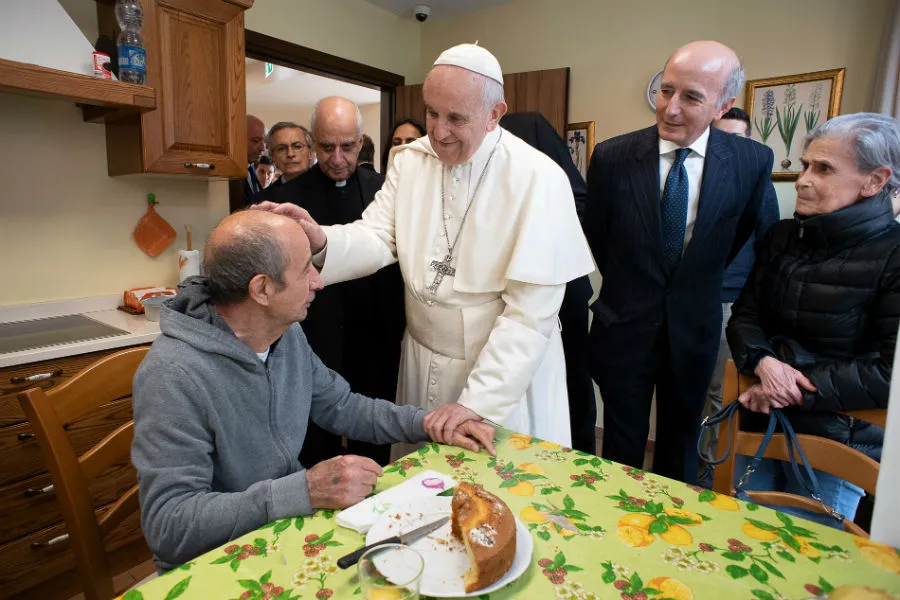 April 12, 2019 - Pope Francis visits patients at the Villaggio Emanuele in Bufalotta, near Rome. ?w=200&h=150