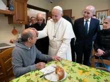 April 12, 2019 - Pope Francis visits patients at the Villaggio Emanuele in Bufalotta, near Rome. 