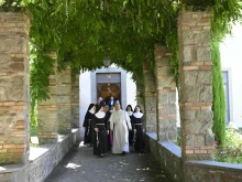 Pope Leo XIV visits the Poor Clares of Albano on July 15, 2025.