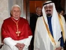 Pope Benedict XVI with King Abdullah today at the Vatican
