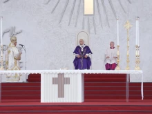 Pope Leo XIV celebrates Mass for an estimated 150,000 people at Beirut’s Waterfront in Lebanon on Dec. 2, 2025.