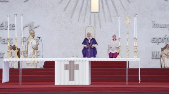 Pope Leo XIV celebrates Mass for an estimated 150,000 people at Beirut’s Waterfront in Lebanon on Dec. 2, 2025.