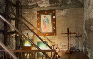 Traces of the first chapel where the image of Our Lady of Guadalupe was first kept within the Old Parish of the Indians. Credit: EWTN News