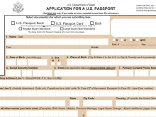 Photo of the latest federal passport form with no “X” option and the updated sex identification section.