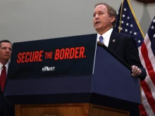 Texas Attorney General Ken Paxton speaks at a news conference in Washington, D.C., on May 12, 2021.