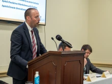 Peter Flew, a lawyer and writer, says at a congressional briefing Nov. 20, 2025, that he collected evidence and witness statements regarding government persecution of the Apostolic Church in Armenia.