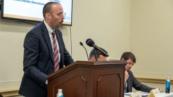 Peter Flew, a lawyer and writer, says at a congressional briefing Nov. 20, 2025, that he collected evidence and witness statements regarding government persecution of the Apostolic Church in Armenia.