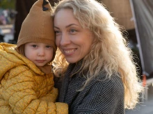 Kristina Zamarytė-Sakavičienė attends the March for Life in Vilnius, Lithuania, on Oct. 4, 2025.