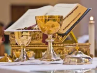 Altar set for the celebration of Mass. Via Shutterstock.
