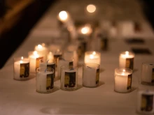 Candle lights in Fourvière Basilica, in Lyon, France, on Dec. 8, 2022.