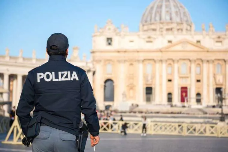 A police officer on duty at St Peter’s Square. Credit: Maciej Matlak/Shutterstock?w=200&h=150
