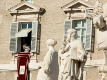 Pope Francis led the Angelus for All Saints' Day from a window above St. Peter's Square.