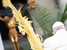 Pope Francis presided over Palm Sunday Mass in St. Peter's Square on April 2, 2023.