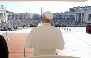 Pope Leo XIV presides over his weekly general audience in St. Peter’s Square at the Vatican on Sept. 17, 2025. Credit: Vatican Media