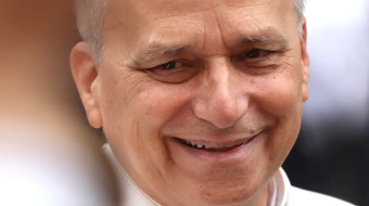 Pope Leo XIV greets the faithful in Piazza della Libertà in August 2025.