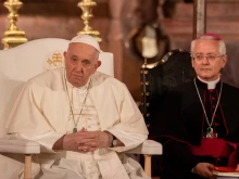 Prior to a private meeting with survivors later in the day, Pope Francis addressed the clergy sex abuse scandal in his address during a vespers service in Lisbon, Portugal, on Aug. 2, 2023.