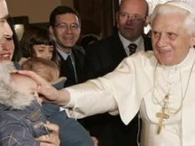 Pope Benedict visiting a parish in Rome just before the Angelus