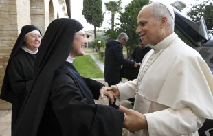 Pope Leo XIV meets with the Augustinian nuns of Montefalco on Nov. 20, 2025, in Italy. Credit: Vatican Media