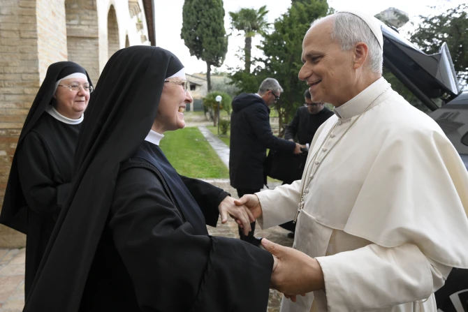 Pope Leo visit with Augustinian nuns Nov. 20. 2025