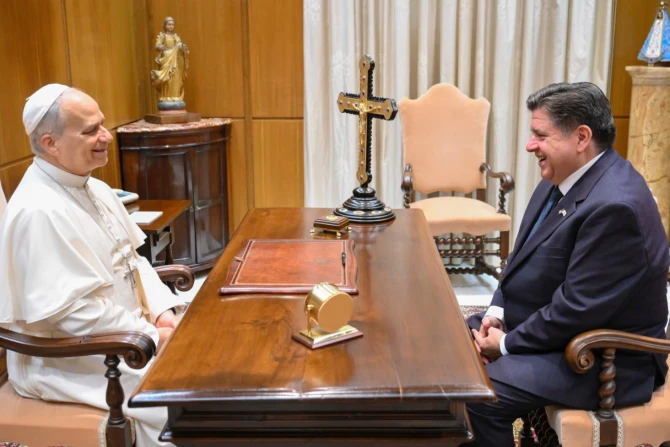 Pope Leo and Illinois Gov. JB Pritzker Nov. 2025