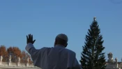 Pope Leo XIV waves to pilgrims gathered in St. Peter’s Square during his Wednesday general audience on Dec. 10, 2025.