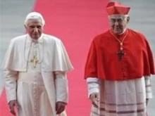 Pope Benedict XVI and Archbishop of Prague Cardinal Miroslav Vlk