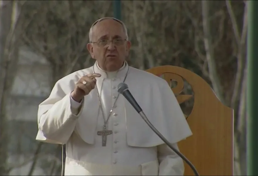 Pope Francis speaks during his March 21 trip to Naples. Screenshot: CTV.?w=200&h=150
