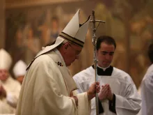 Pope Francis celebrates Mass at the Pontifical North American College on May 2, 2015. 