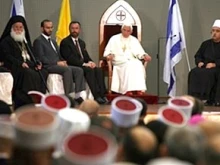 Pope Benedict together with numerous religious leaders in Nazareth