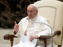 Pope Francis speaks during his general audience in Paul VI Hall on Aug. 3, 2022.