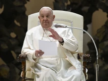 Pope Francis addresses pilgrims gathered for his Wednesday general audience on Feb. 5, 2025, in the Paul VI Audience Hall at the Vatican.