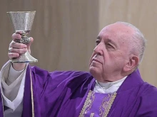 Pope Francis offering Mass in Santa Marta today Feb. 28th, 2020. 