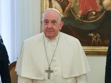 Pope Francis pictured on Nov. 27, 2023. The pope felt well enough to keep his scheduled appointment with the president of Paraguay on Monday morning as he recovers from the flu.