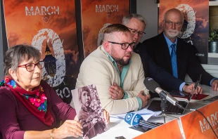 Ending Clergy Abuse board members and survivors hold a press conference after meeting with Pope Leo XIV on Oct. 20, 2025 in Rome. Credit: Simone Padovani/Getty Images